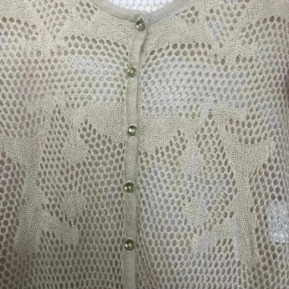 Tricotto Peach/Pink Mesh Cardigan Size  Small - Picture 7 of 16